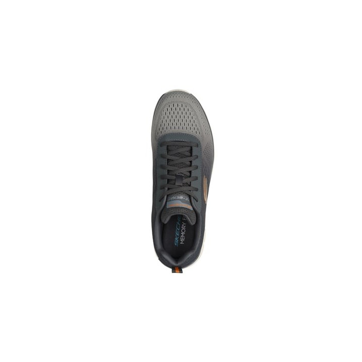Basket Skechers homme 232399 OLV noire/verte semelle mémoire de forme sport