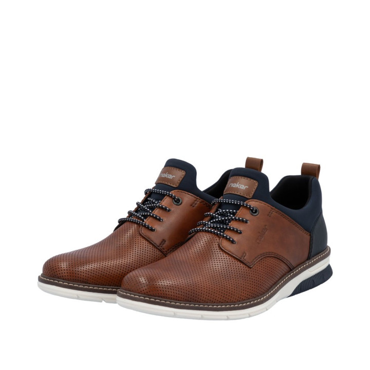 Derbie, basket, homme rieker marron cuir