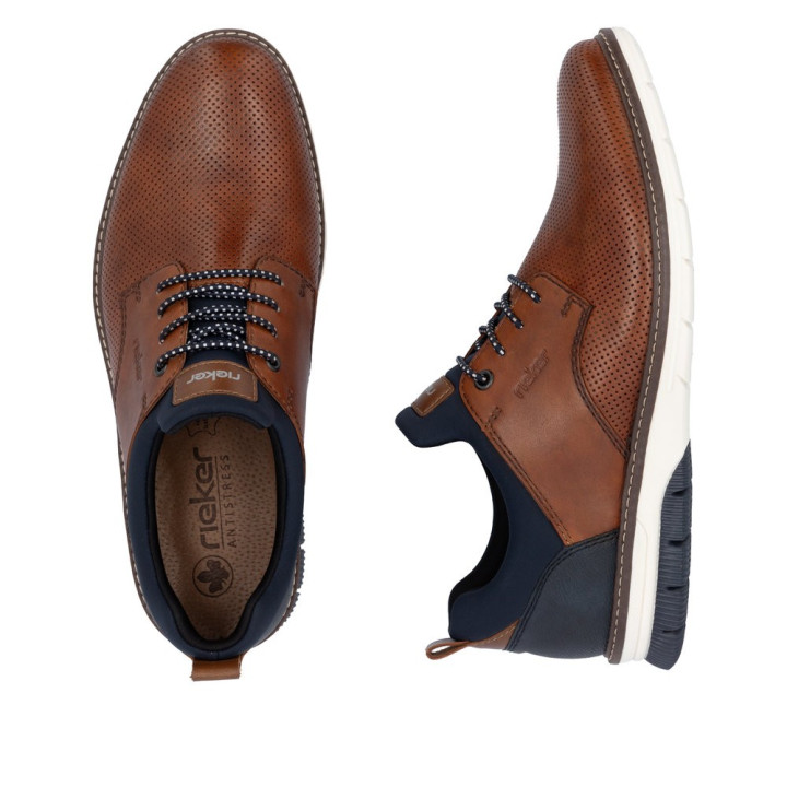 Derbie, basket, homme rieker marron cuir