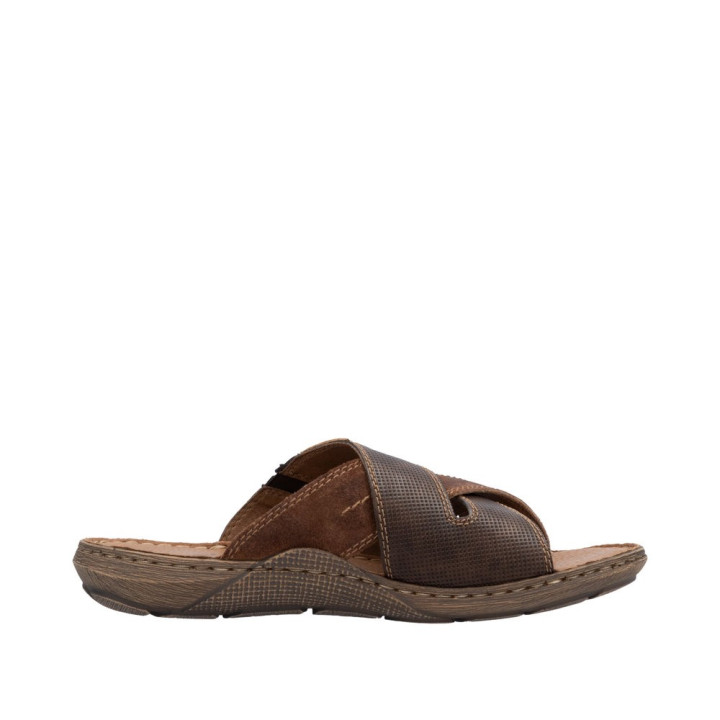 Mule rieker homme cuir marron