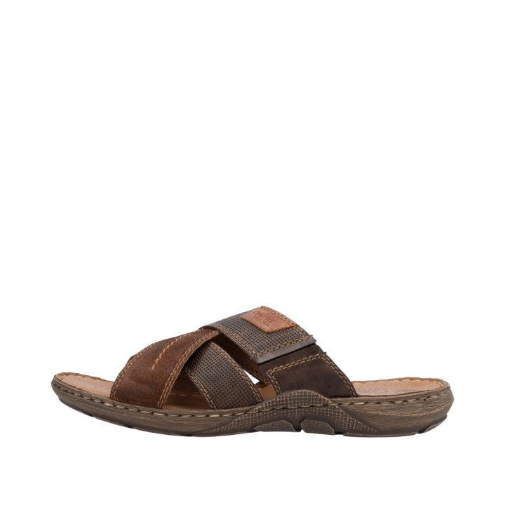 Mule rieker homme cuir marron