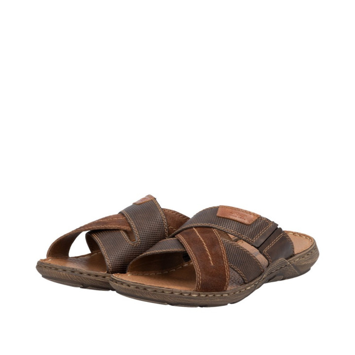 Mule rieker homme cuir marron