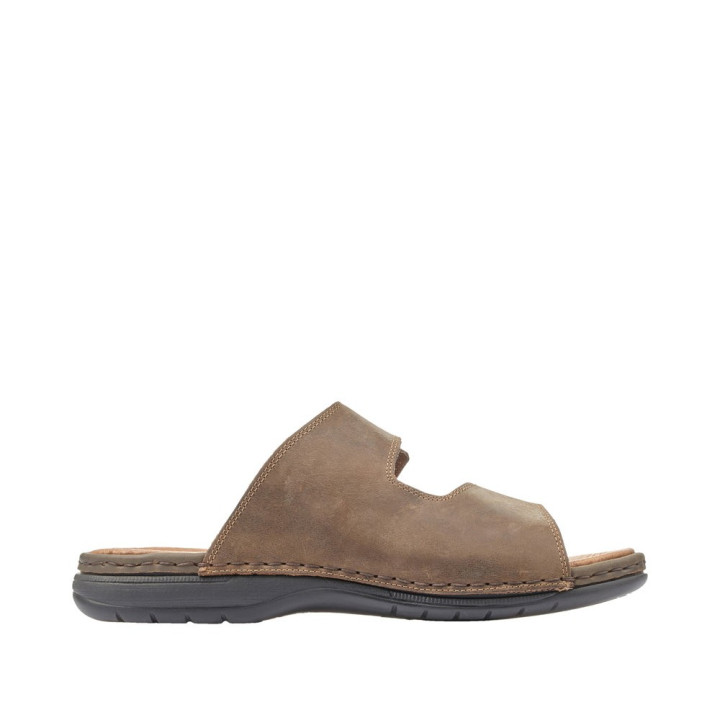 Mule rieker homme cuir marron