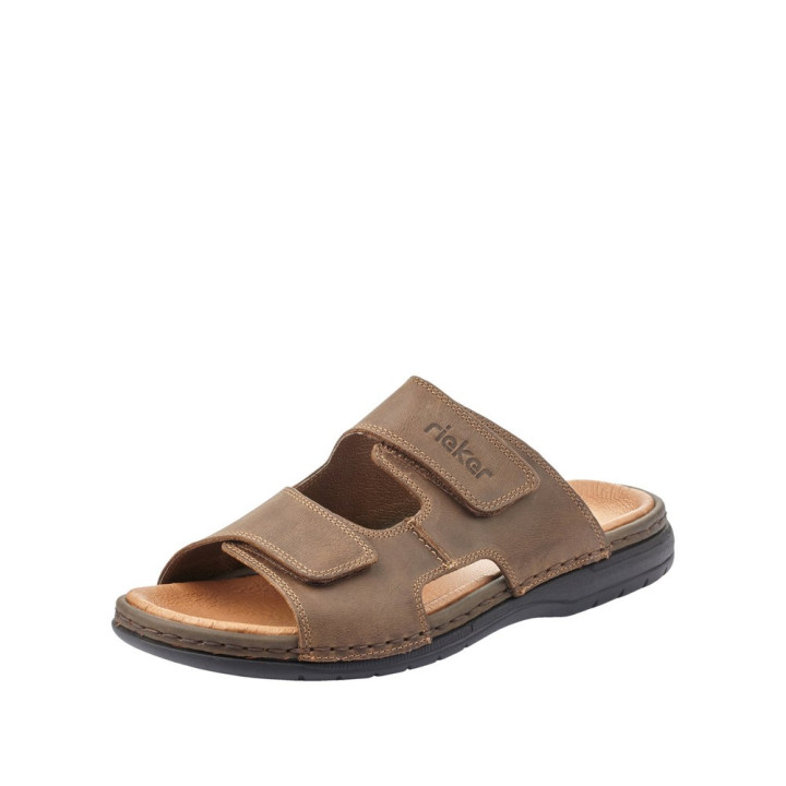 Mule rieker homme cuir marron