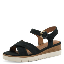 Sandale compensée  femme Tamaris en cuir 28202 Navy bleu