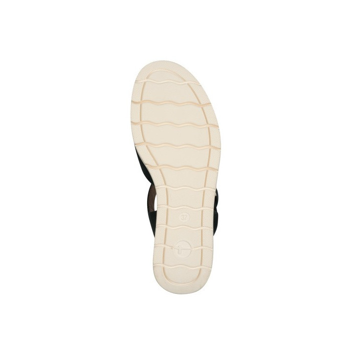 Sandale compensée  femme Tamaris en cuir 28202 Navy bleu