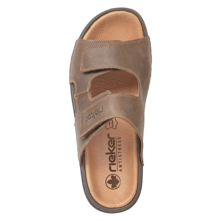 Mule rieker homme cuir marron