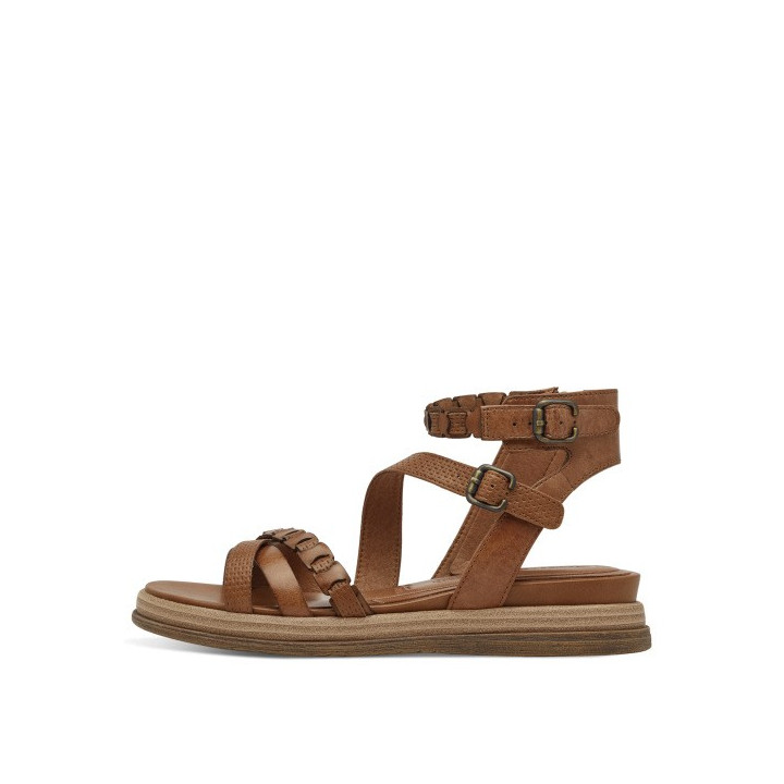 Sandale femme Tamaris 28210 Cognac cuir marron