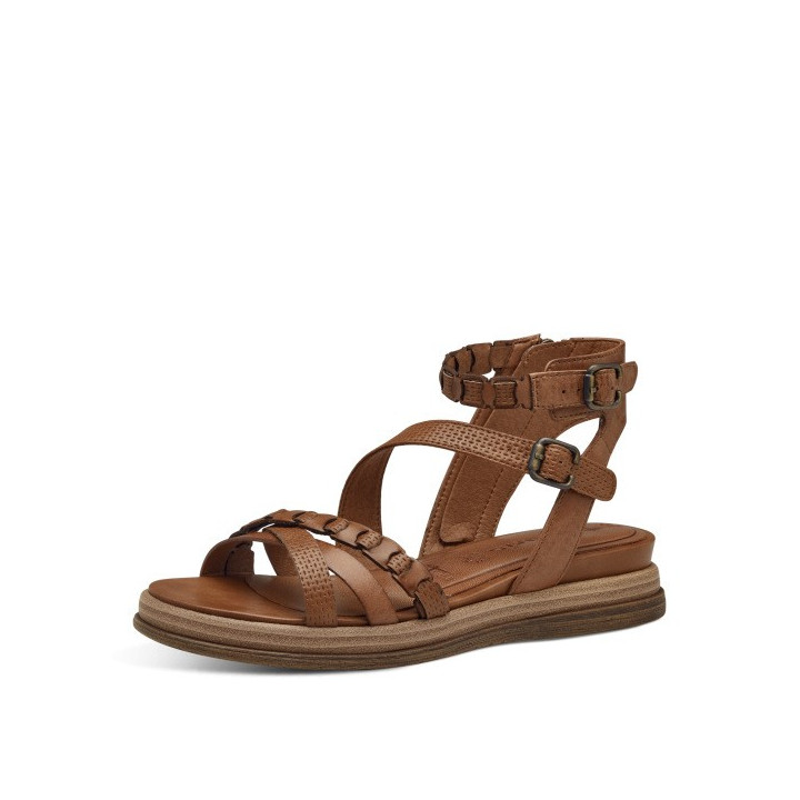 Sandale femme Tamaris 28210 Cognac cuir marron