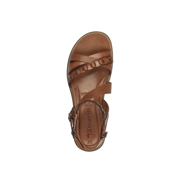 Sandale femme Tamaris 28210 Cognac cuir marron