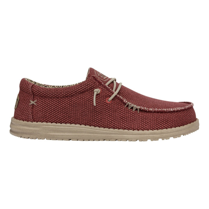 Mocassin Homme HEY DUDE Wally Braided Pompeian Red