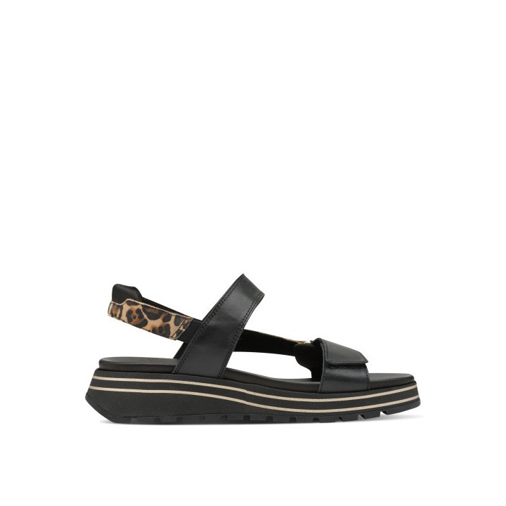 Sandale femme Tamaris 28267 Black/Léopard en cuir