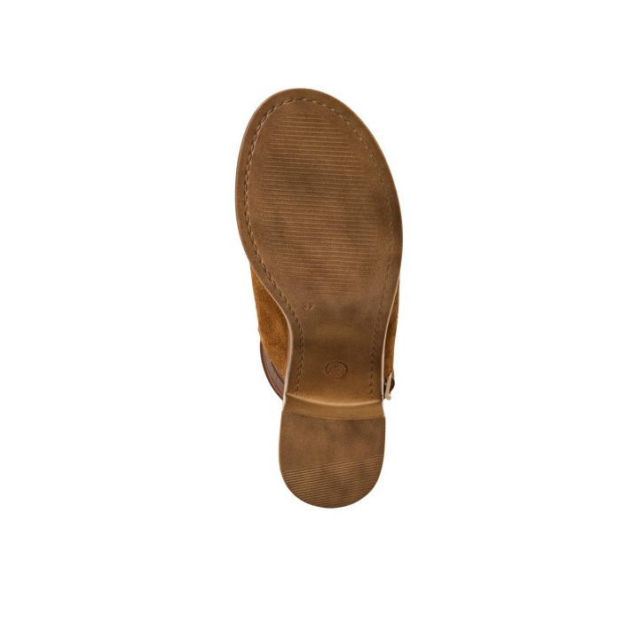 Sandale à talon de 7 cm Tamaris en cuir/daim 28304 Cognac