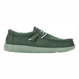 Mocassin HEY DUDE homme Wally Stretch Canvas Duck Green Iceberg