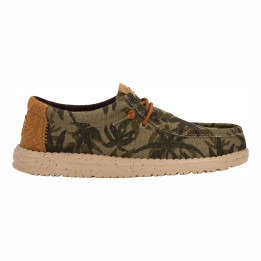 Mocassin Homme Hey Dude wally palm jute olive ginger brown