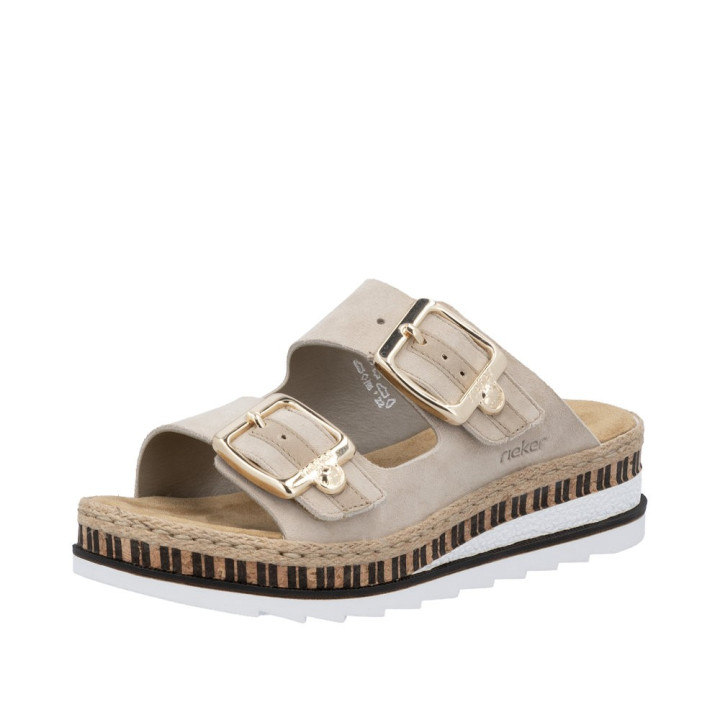 Mule RIEKER femme en cuir avec une semelle moelleuse V7955-60