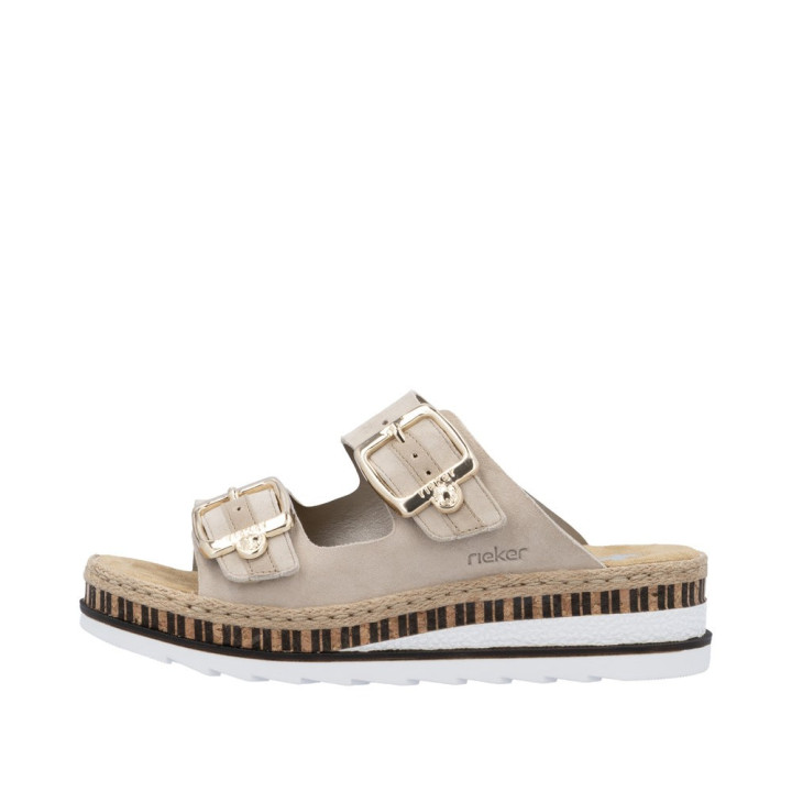 Mule RIEKER femme en cuir avec une semelle moelleuse V7955-60