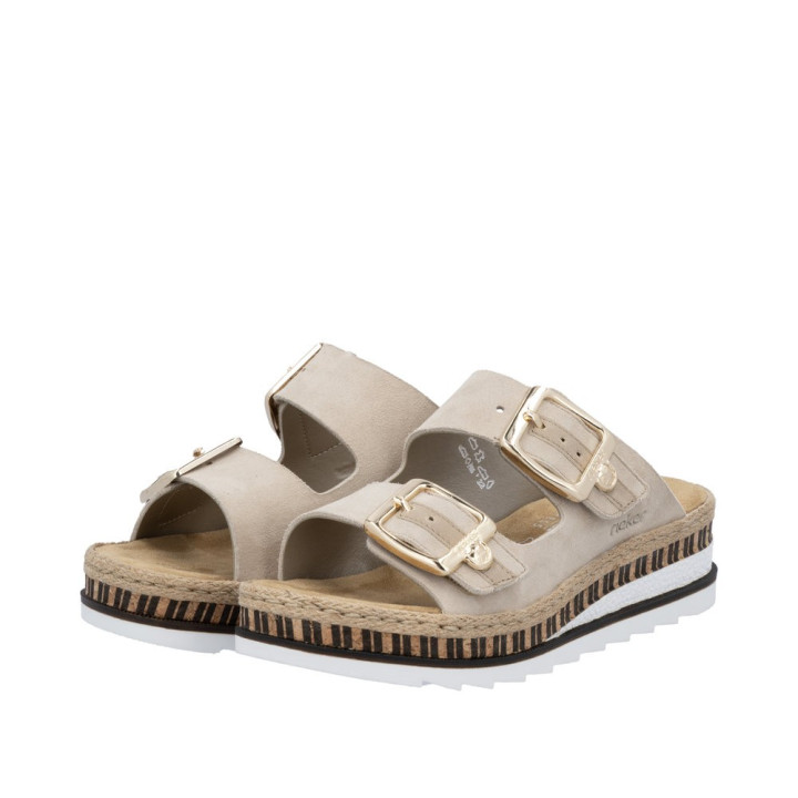 Mule RIEKER femme en cuir avec une semelle moelleuse V7955-60