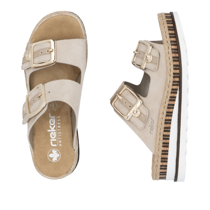 Mule RIEKER femme en cuir avec une semelle moelleuse V7955-60