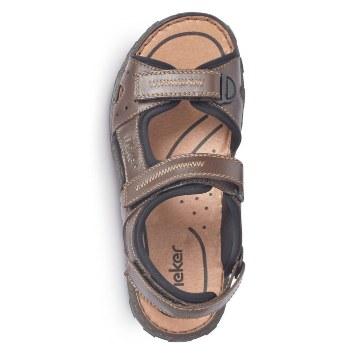 Sandale homme rieker cuir marron 26061-25