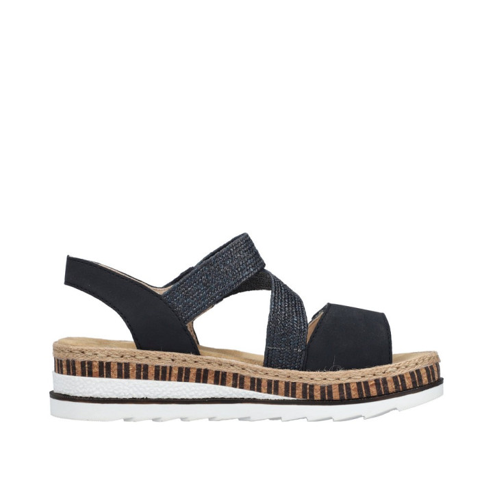 Sandale Rieker femme bleu semelle moelleuse V7974-14
