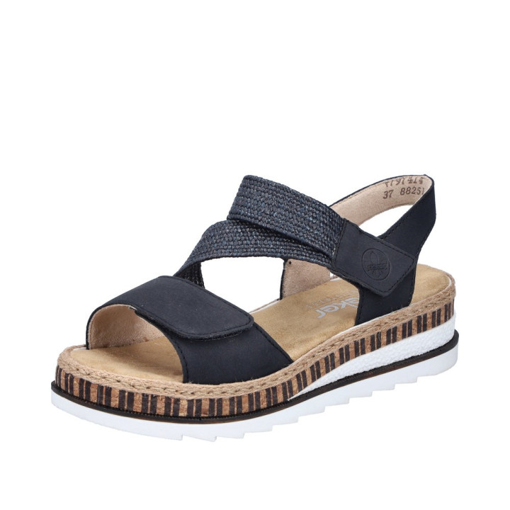 Sandale Rieker femme bleu semelle moelleuse V7974-14