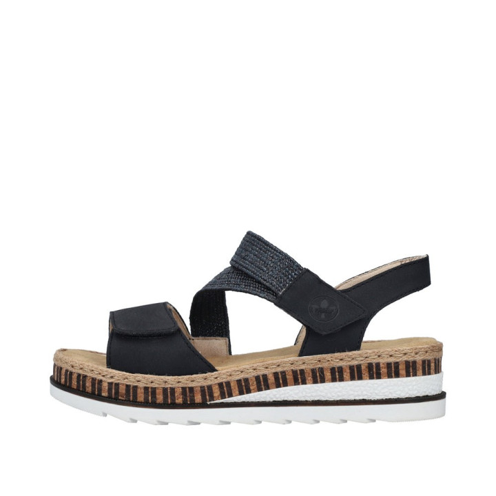 Sandale Rieker femme bleu semelle moelleuse V7974-14