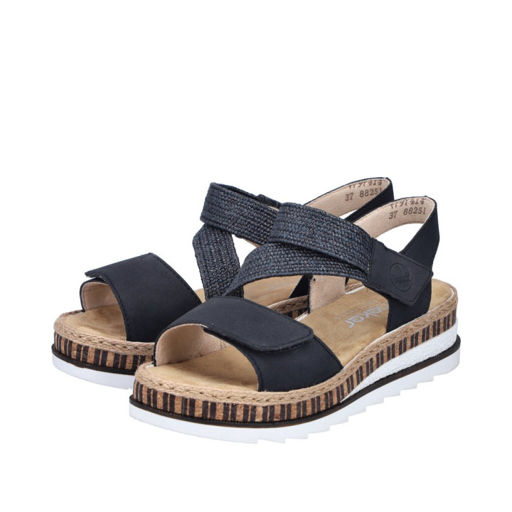 Sandale Rieker femme bleu semelle moelleuse V7974-14