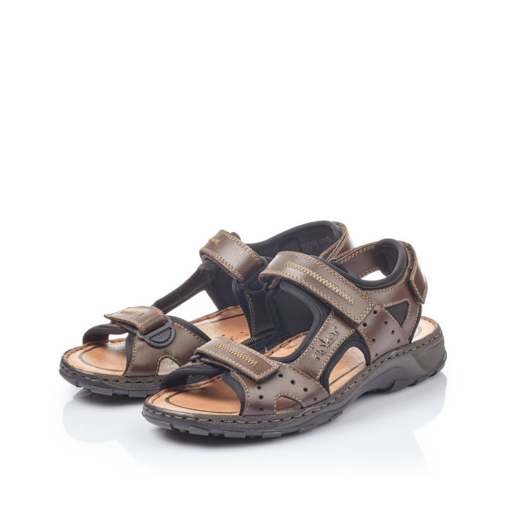 Sandale homme rieker cuir marron 26061-25