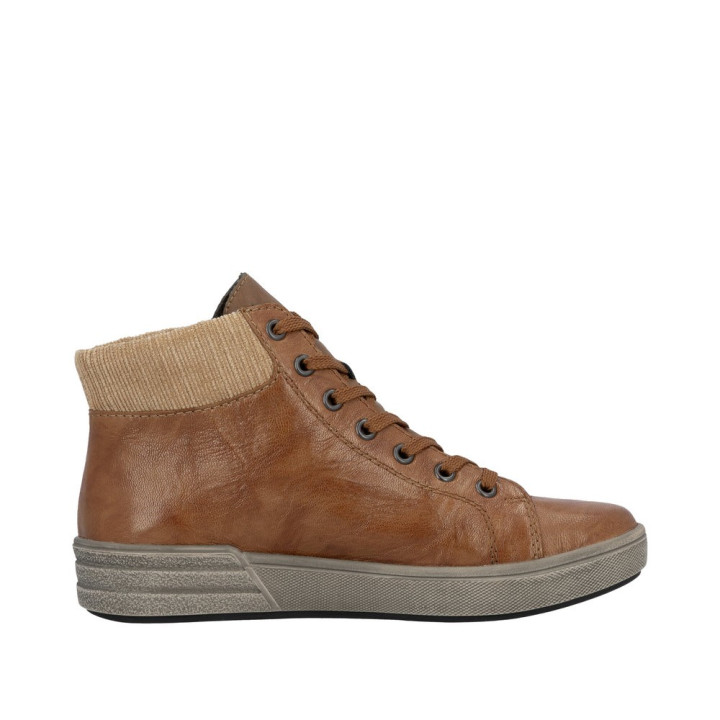 Chaussures montantes maron zippée  femme RIEKER X0709-22