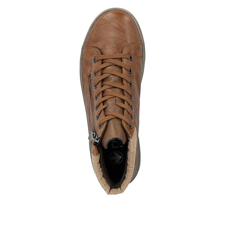 Chaussures montantes maron zippée  femme RIEKER X0709-22