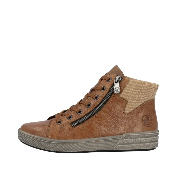 Chaussures montantes maron zippée  femme RIEKER X0709-22