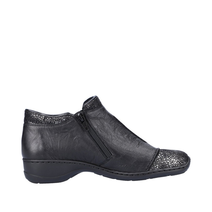 Bottines noires en cuir RIEKER  58388-01