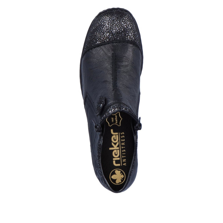 Bottines noires en cuir RIEKER  58388-01