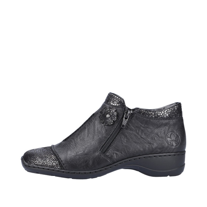 Bottines noires en cuir RIEKER  58388-01