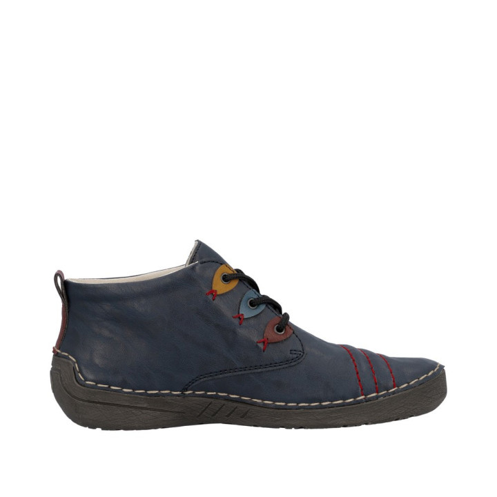 Bottine bleu Rieker.