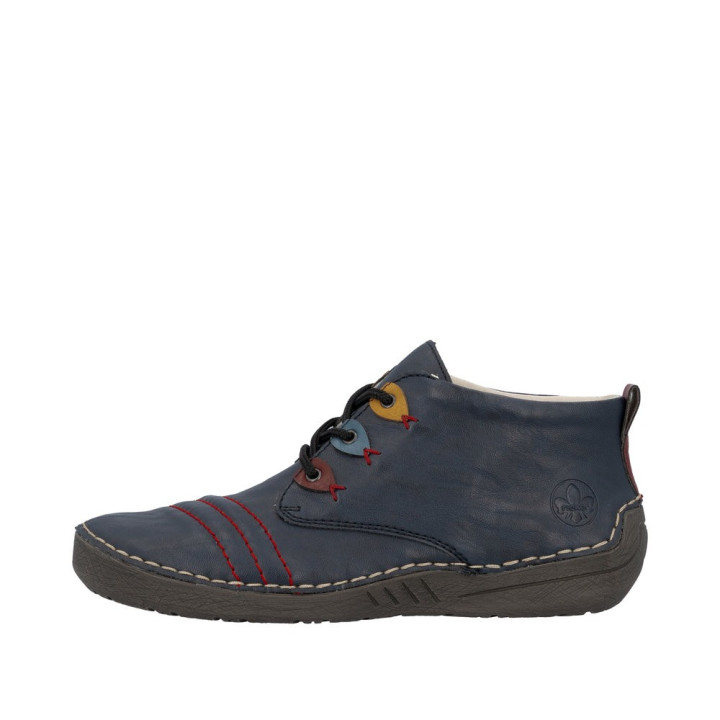 Bottine bleu Rieker.