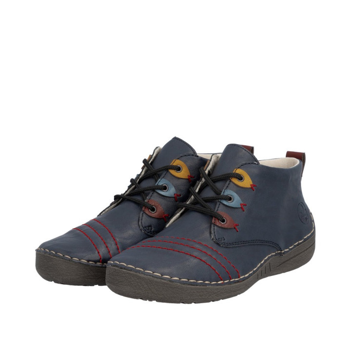 Bottine bleu Rieker.