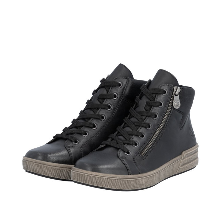Bottine noir en cuir RIEKER X0709-01