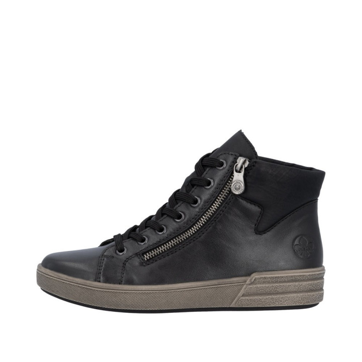 Bottine noir en cuir RIEKER X0709-01