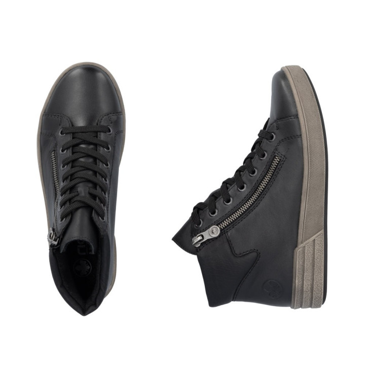 Bottine noir en cuir RIEKER X0709-01