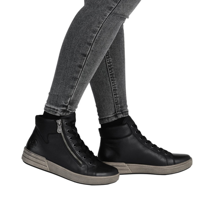 Bottine noir en cuir RIEKER X0709-01