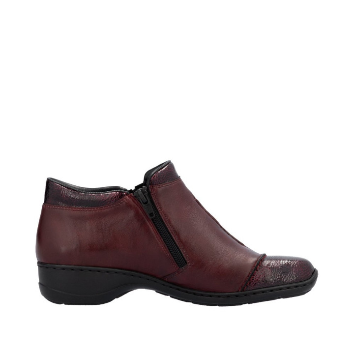 Bottine rouge deux zip RIEKER 58388-36