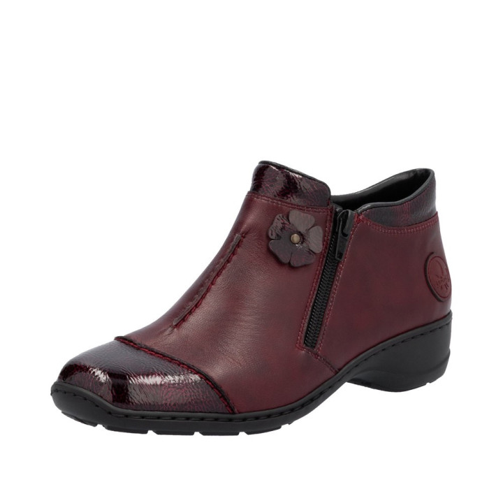 Bottine rouge deux zip RIEKER 58388-36