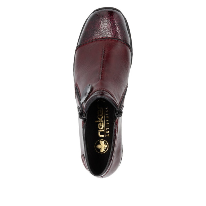 Bottine rouge deux zip RIEKER 58388-36