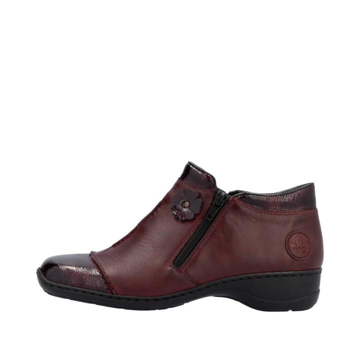 Bottine rouge deux zip RIEKER 58388-36