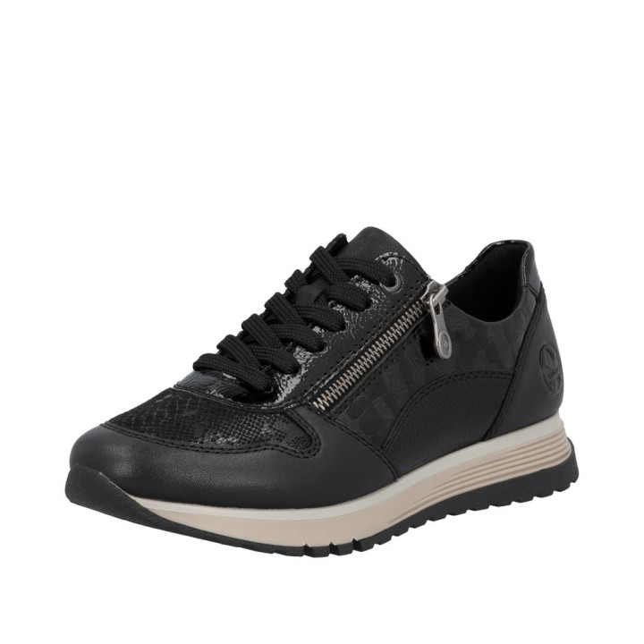 Basket cuir noir  RIEKER 49003-00