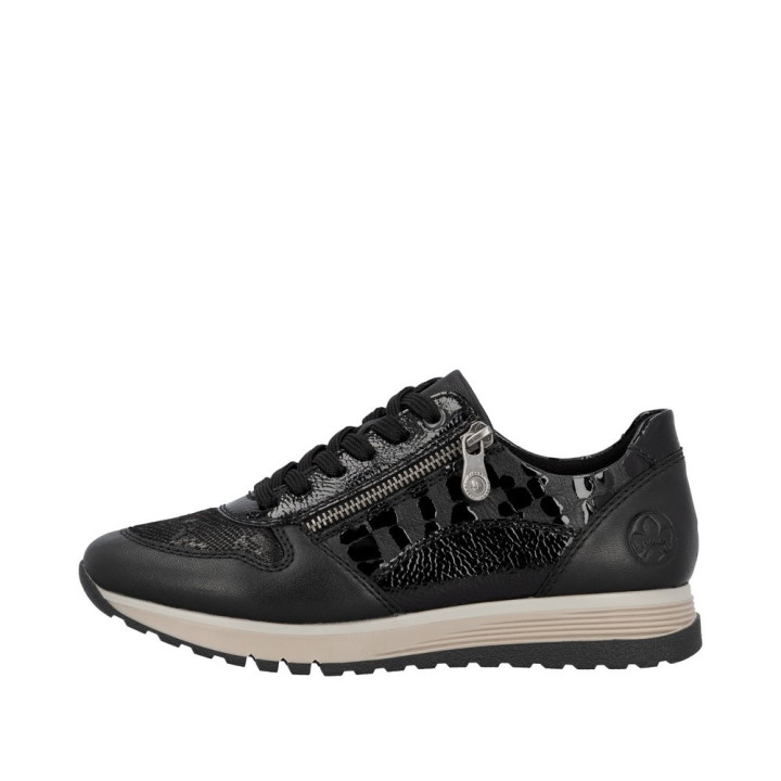 Basket cuir noir  RIEKER 49003-00