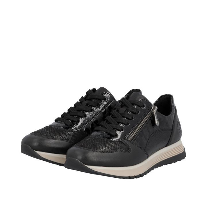 Basket cuir noir  RIEKER 49003-00
