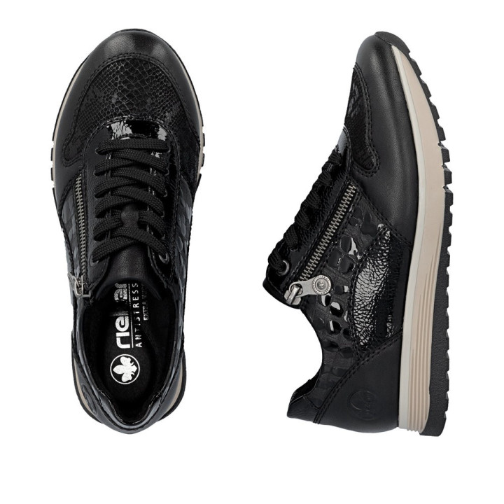 Basket cuir noir  RIEKER 49003-00